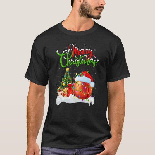 Peaches Fruit Xmas Decorations Santa Peaches Chri T-shirt (Voorkant)