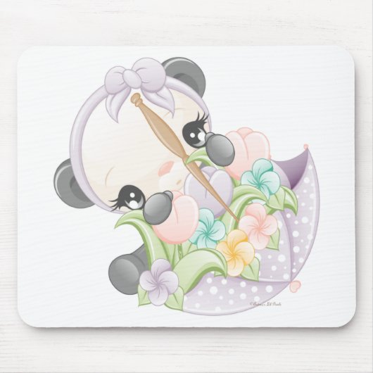 Peaches Panda mousepad Muismat (Voorkant)