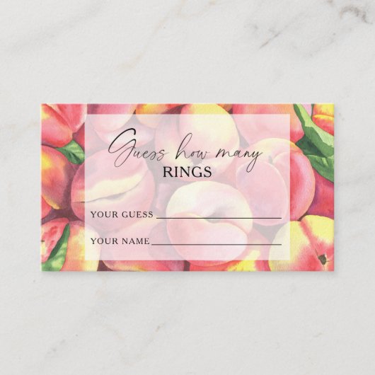Peaches - raad hoeveel RINGEN bruids spel Informatiekaartje (Voorkant)