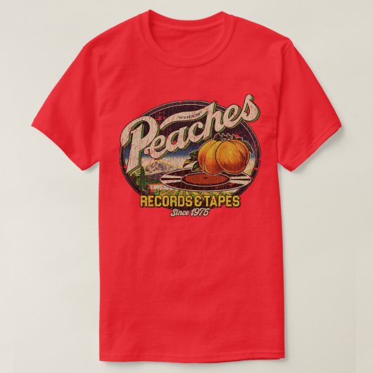 Peaches Records Tapes 1975 T-shirt (Design voorkant)