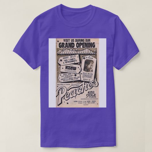 Peaches Records Tapes KZEW T-shirt (Design voorkant)