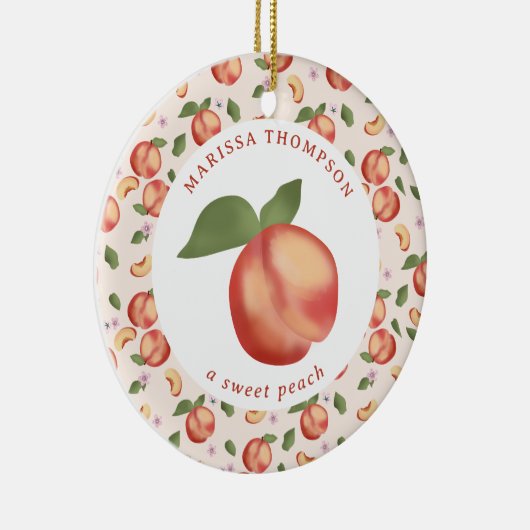 Peaches Sweet Peach Baby Girl Keramisch Ornament (Rechts)