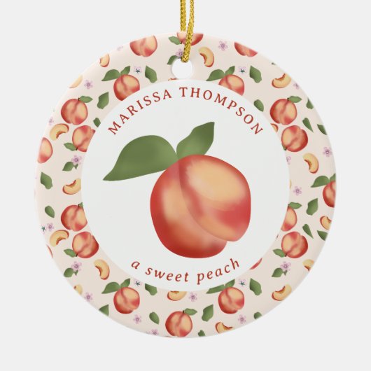 Peaches Sweet Peach Baby Girl Keramisch Ornament (Voorkant)