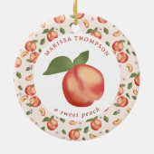 Peaches Sweet Peach Baby Girl Keramisch Ornament (Achterkant)