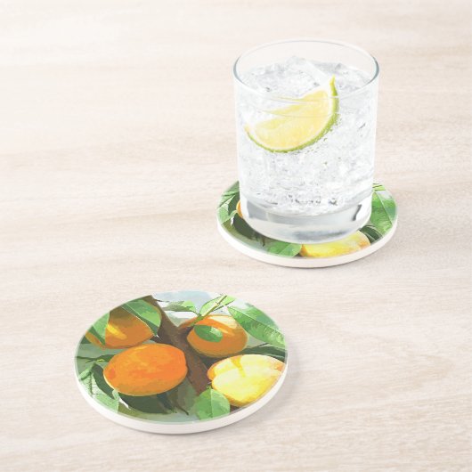 PEACHES ZANDSTEEN ONDERZETTER (Zijkant)