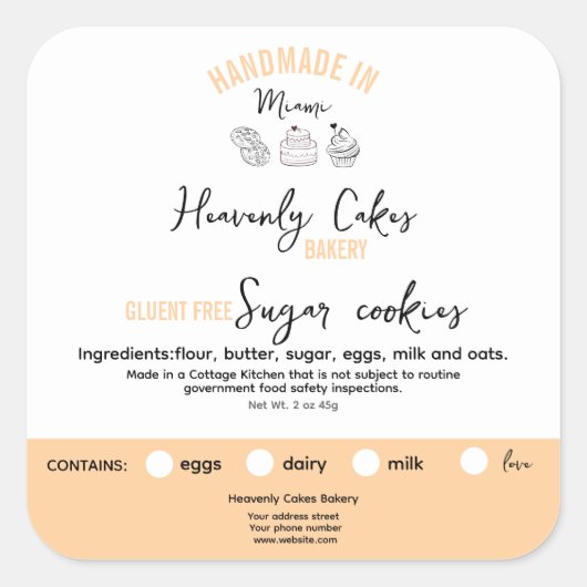 PeachFeminine Chocolate Cookies Ingrediënten Label (Voorkant)