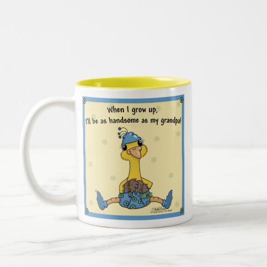 Peachick Handsome zoals opa Tweekleurige Koffiemok (Links)