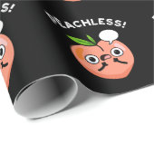 Peachless Grappige Fruit Peach Pun Dark BG Cadeaupapier (Rol Hoek)
