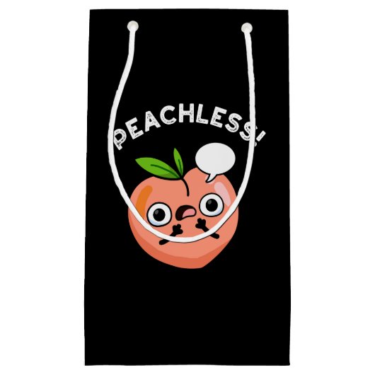 Peachless Grappige Fruit Peach Pun Dark BG Klein Cadeauzakje (Voorkant)