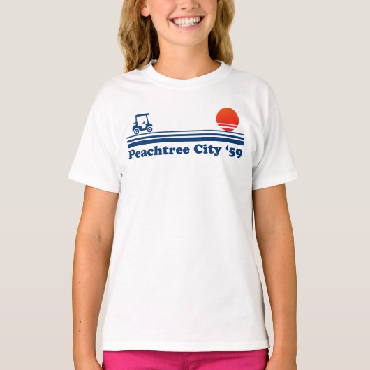 Peachtree City Georgia Lifestyle Golfkar Zonsonder T-shirt (Voorkant)