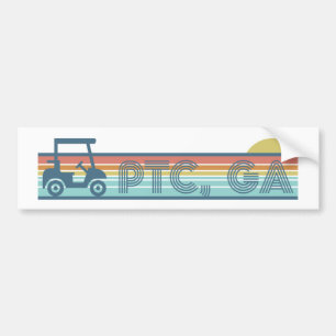 Peachtree City Golf Cart 70s vibe Aesthetisch Bumpersticker