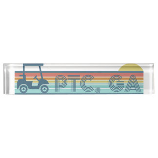 Peachtree City Golf Cart 70s vibe Aesthetisch Naambordje