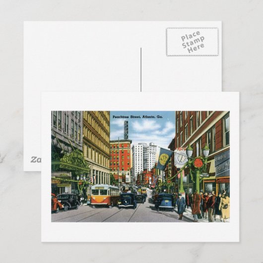 Peachtree Street, Atlanta, Ga Briefkaart (Voorkant / Achterkant)
