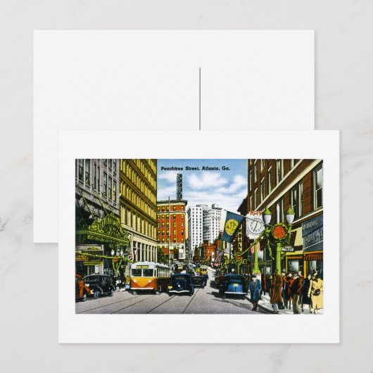 Peachtree Street, Atlanta, GA Briefkaart (Voorkant / Achterkant)
