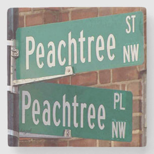 Peachtree Streets Atlanta Landmark Marble Onderzet Stenen Onderzetter