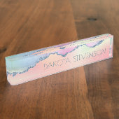 Peachy Agaat |  Soft Pastel Ombre Branding Naambordje (Zijkant)