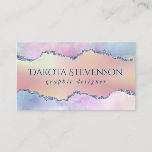 Peachy Agaat | Soft Pastel Ombre Branding Visitekaartje (Voorkant)