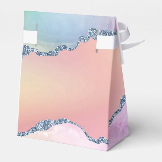 Peachy Agaat | zachte pastel Waterverf Ombre Bedankdoosjes (Achterkant)