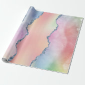 Peachy Agaat |  zachte pastel Waterverf Ombre Cadeaupapier (Uitgerold)