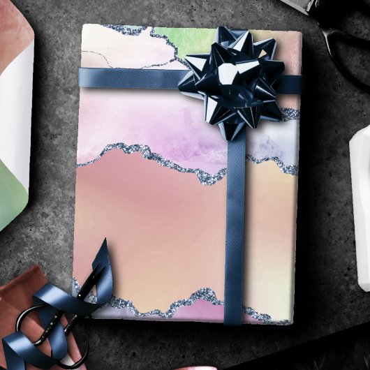 Peachy Agaat |  zachte pastel Waterverf Ombre Cadeaupapier