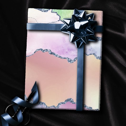 Peachy Agaat |  zachte pastel Waterverf Ombre Cadeaupapier