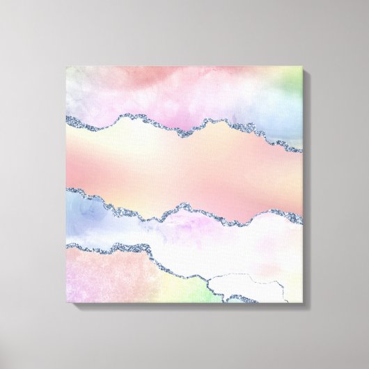 Peachy Agaat |  zachte pastel Waterverf Ombre Canvas Afdruk (Voorkant)