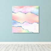 Peachy Agaat |  zachte pastel Waterverf Ombre Canvas Afdruk (Insitu (Houten vloer))