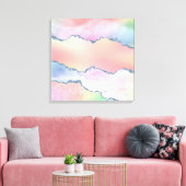 Peachy Agaat |  zachte pastel Waterverf Ombre Canvas Afdruk (Insitu (Woonkamer))