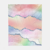 Peachy Agaat |  zachte pastel Waterverf Ombre Fleece Deken (Voorkant)