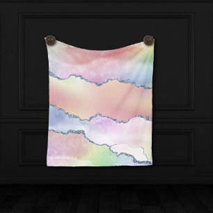 Peachy Agaat    zachte pastel Waterverf Ombre Fleece Deken