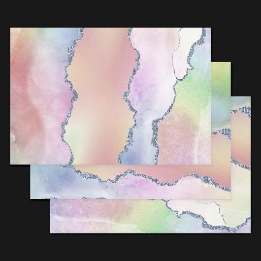 Peachy Agaat |  zachte pastel Waterverf Ombre Inpakpapier Vel