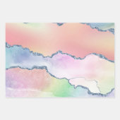 Peachy Agaat |  zachte pastel Waterverf Ombre Inpakpapier Vel (Voorkant 3)