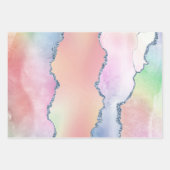Peachy Agaat |  zachte pastel Waterverf Ombre Inpakpapier Vel (Voorkant)