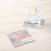 Peachy Agaat |  zachte pastel Waterverf Ombre Kartonnen Onderzetters (Insitu)