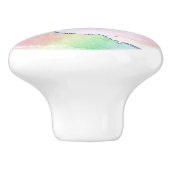 Peachy Agaat | zachte pastel Waterverf Ombre Keramische Knop (Zijkant)