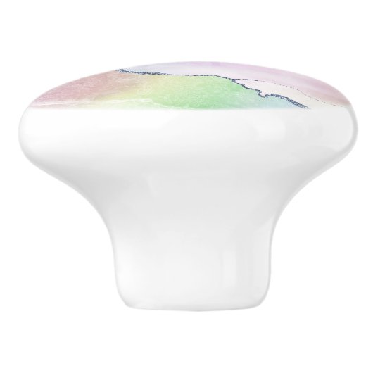 Peachy Agaat |  zachte pastel Waterverf Ombre Keramische Knop (Zijkant)