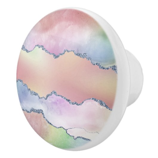 Peachy Agaat | zachte pastel Waterverf Ombre Keramische Knop (Rechts)