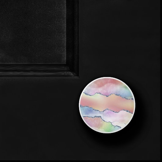 Peachy Agaat | zachte pastel Waterverf Ombre Keramische Knop