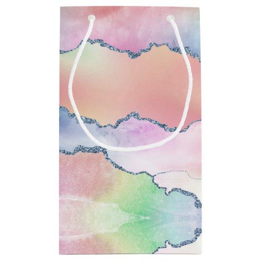 Peachy Agaat |  zachte pastel Waterverf Ombre Klein Cadeauzakje (Achterkant)