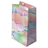 Peachy Agaat |  zachte pastel Waterverf Ombre Klein Cadeauzakje (Voorkant Gekanteld)