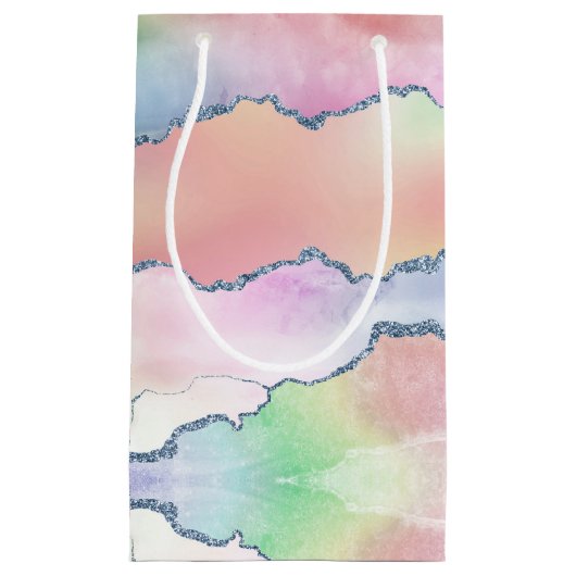 Peachy Agaat |  zachte pastel Waterverf Ombre Klein Cadeauzakje (Voorkant)