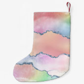 Peachy Agaat |  zachte pastel Waterverf Ombre Kleine Kerstsok (Achterkant)