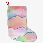 Peachy Agaat |  zachte pastel Waterverf Ombre Kleine Kerstsok (Voorkant)