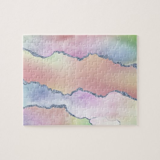Peachy Agaat |  zachte pastel Waterverf Ombre Legpuzzel (Horizontaal)