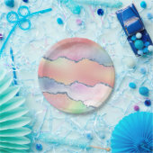Peachy Agaat | zachte pastel Waterverf Ombre Papieren Bordje (Feest)