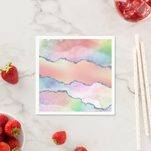 Peachy Agaat    zachte pastel Waterverf Ombre Servet