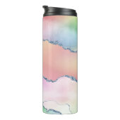 Peachy Agaat |  zachte pastel Waterverf Ombre Thermosbeker (Geroteerd rechts)