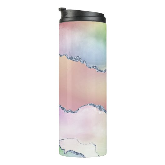 Peachy Agaat |  zachte pastel Waterverf Ombre Thermosbeker (Geroteerd rechts)