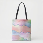 Peachy Agaat |  zachte pastel Waterverf Ombre Tote Bag (Voorkant)