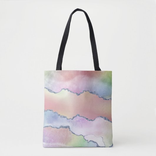 Peachy Agaat |  zachte pastel Waterverf Ombre Tote Bag (Voorkant)